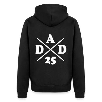 Dad 25 - Unisex Premium Bio Zip Hoodie - Schwarz - Hinten - Nico (187cm)