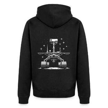 Mars Rover - Cool Space Design - Unisex Premium Organic Zip Hoodie - black - Back - Nico (187cm)