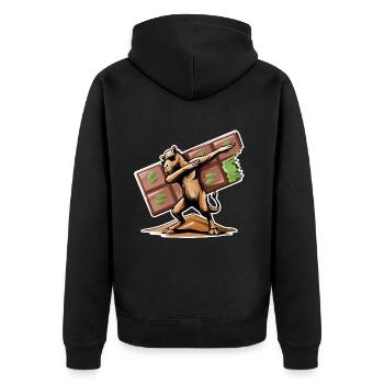 Dabbing Dromadary & Chocolat de Dubaï - Veste à capuche bio Premium Unisexe - noir - Dos - Nico (187cm)