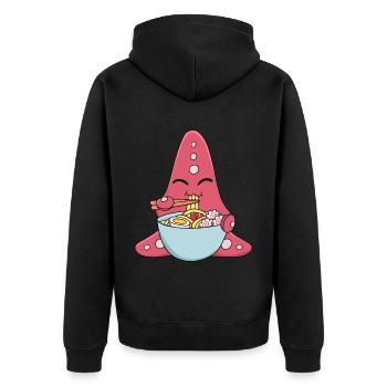 Seestern - Unisex Premium Bio Zip Hoodie - Schwarz - Hinten - Nico (187cm)