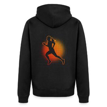 Jogging Cross Country Running Hommes Jogging - Veste à capuche bio Premium Unisexe - noir - Dos - Nico (187cm)