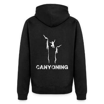 canyoning canyon - Unisex Premium Organic Zip Hoodie - black - Back - Nico (187cm)