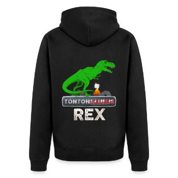 Tonton saurus Rex Humour Dinosaure Futur Oncle - Veste à capuche bio Premium Unisexe - noir - Dos - Nico (187cm)