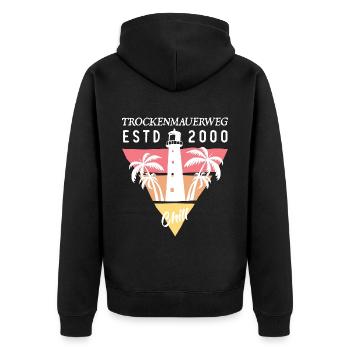 Mallorca wandern GR 221 Wanderer Geschenk - Unisex Premium Bio Zip Hoodie - Schwarz - Hinten - Nico (187cm)