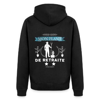 Mon Plants De Retraite Le jardinage - Veste à capuche bio Premium Unisexe - noir - Dos - Nico (187cm)