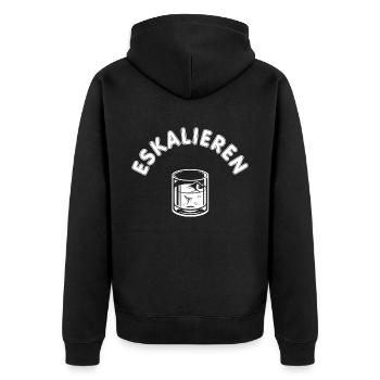 Eskalieren Alkohol Trinken Party - Unisex Premium Bio Zip Hoodie - Schwarz - Hinten - Nico (187cm)