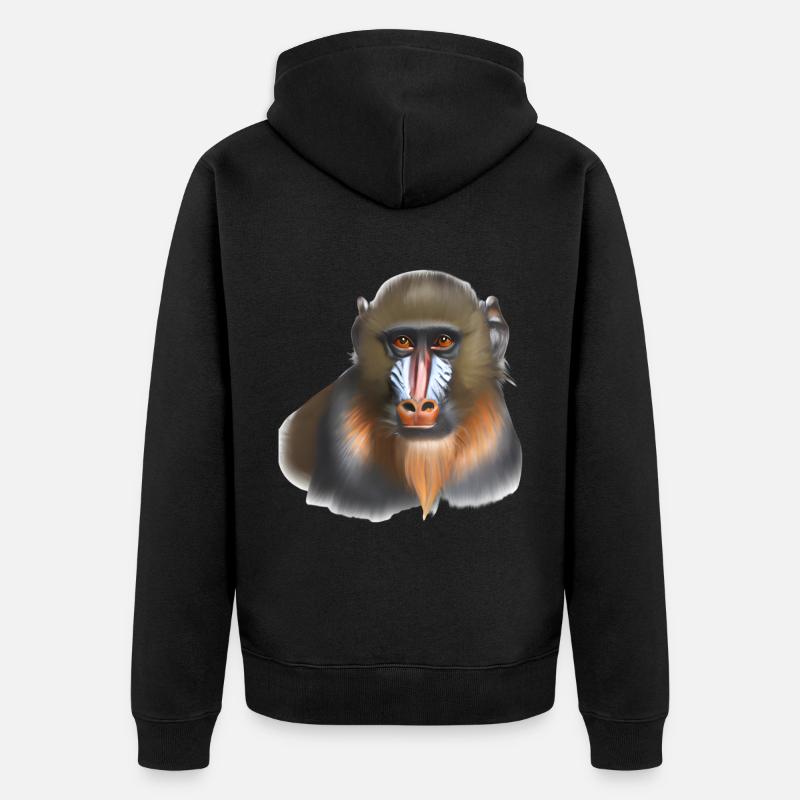 Singe Mandrill - Veste à capuche bio Premium Unisexe - noir