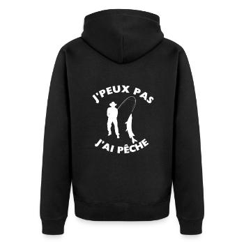 J'peux Pas J'ai Pêche Drôle pêcheurs - Veste à capuche bio Premium Unisexe - noir - Dos - Nico (187cm)
