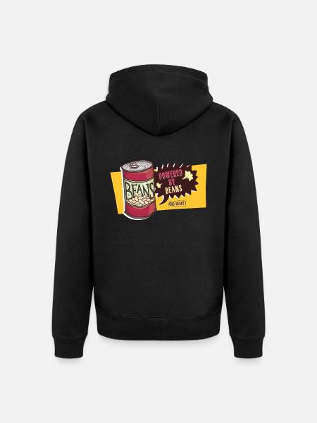 Alimentato da fagioli e rimpianto - Scoreggia scoreggia scoreggia scoreggia - Felpa con cappuccio ecologica premium unisex - nero