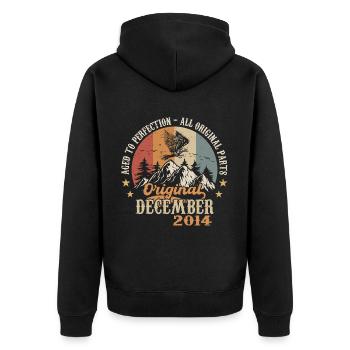 Décembre 2014 Anniversaire 2014 Légendes Décembre - Veste à capuche bio Premium Unisexe - noir - Dos - Nico (187cm)