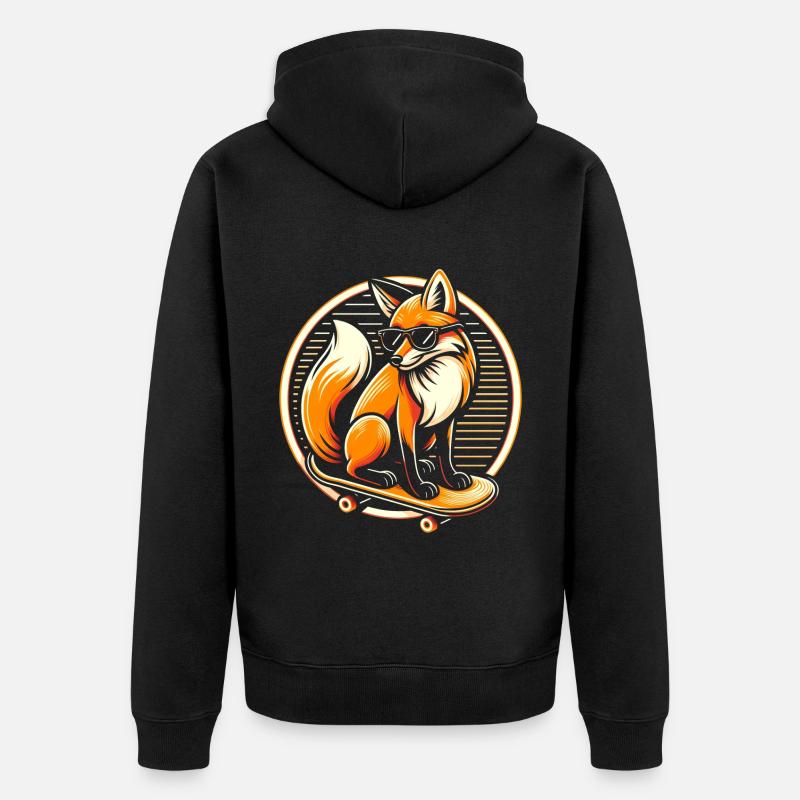 Planche à roulettes Fox - Veste à capuche bio Premium Unisexe - noir