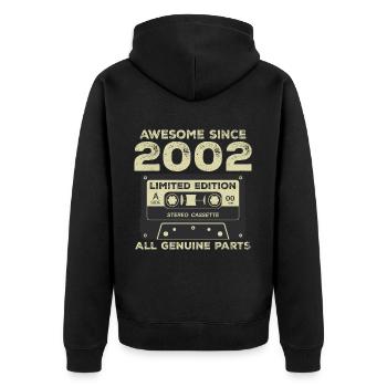 2002 Anniversaire Né En 2002 Millésime Rétro - Veste à capuche bio Premium Unisexe - noir - Dos - Nico (187cm)