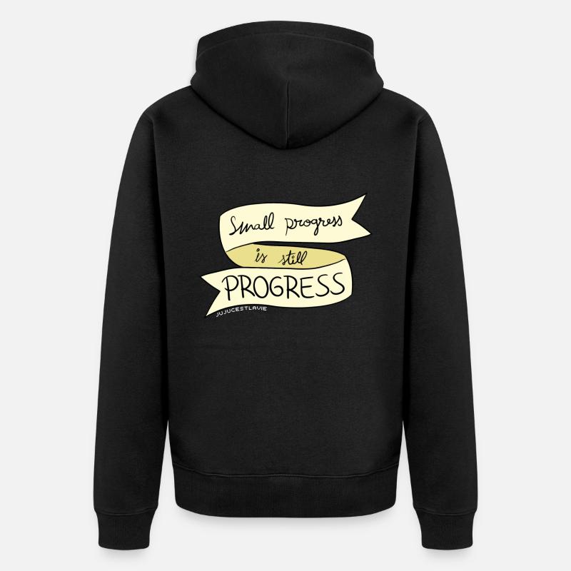 Small progress is PROGRESS - Unisex Premium Organic Zip Hoodie - black