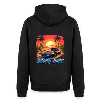 COURSE PLAGE - Veste à capuche bio Premium Unisexe - noir - Dos - Nico (187cm)
