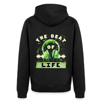 Le rythme de la vie - Headphone Music - Veste à capuche bio Premium Unisexe - noir - Dos - Nico (187cm)