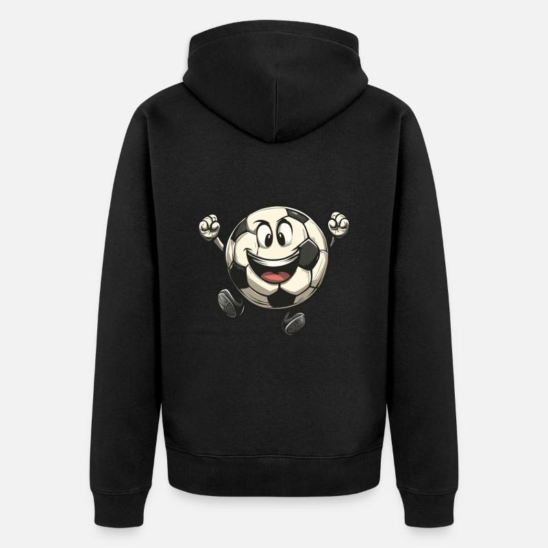 Conception de football joyeux - Veste à capuche bio Premium Unisexe - noir