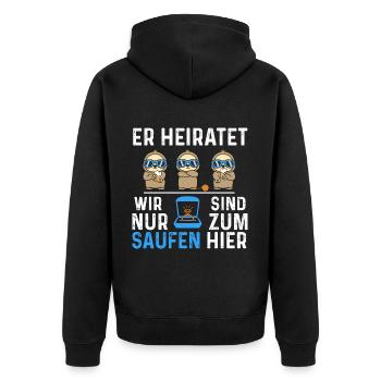 Il va se marier, on est juste là pour boire - Veste à capuche bio Premium Unisexe - noir - Dos - Nico (187cm)