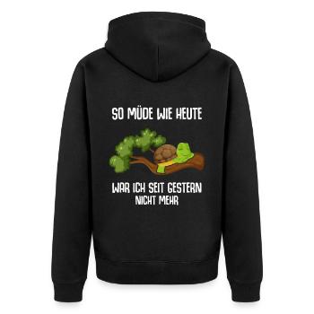 Je n’ai pas été aussi fatigué qu’aujourd’hui depuis hier - Veste à capuche bio Premium Unisexe - noir - Dos - Nico (187cm)