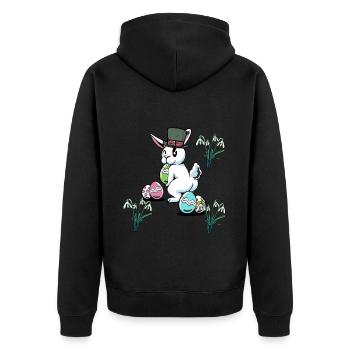 Oeufs de Pâques Fête de Pâques Lapin de Pâques enfant - Veste à capuche bio Premium Unisexe - noir - Dos - Nico (187cm)