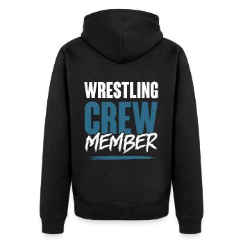 Wrestling Crew - Unisex Premium Bio Zip Hoodie - Schwarz - Hinten - Nico (187cm)