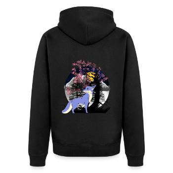 Forest dwellers, foxes, foxes, forest animals, nature - Unisex Premium Organic Zip Hoodie - black - Back - Nico (187cm)