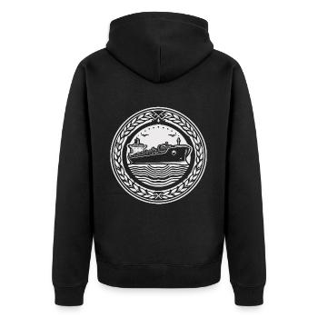 Oil tankers - powerful ships on the high seas - Unisex Premium Organic Zip Hoodie - black - Back - Nico (187cm)