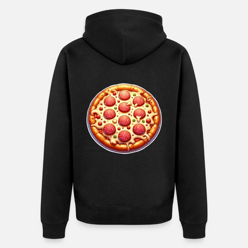 Pizza - Unisex Premium Bio Zip Hoodie - Schwarz