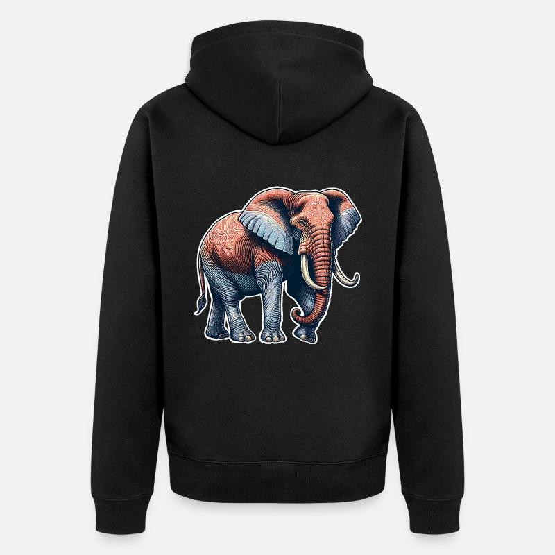 Éléphant - Veste à capuche bio Premium Unisexe - noir