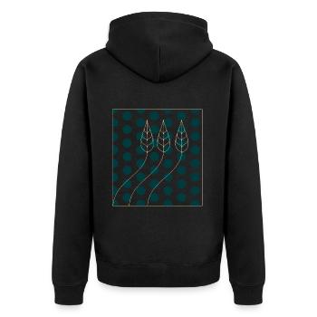 Plant Pattern Dots - Unisex Premium Organic Zip Hoodie - black - Back - Nico (187cm)