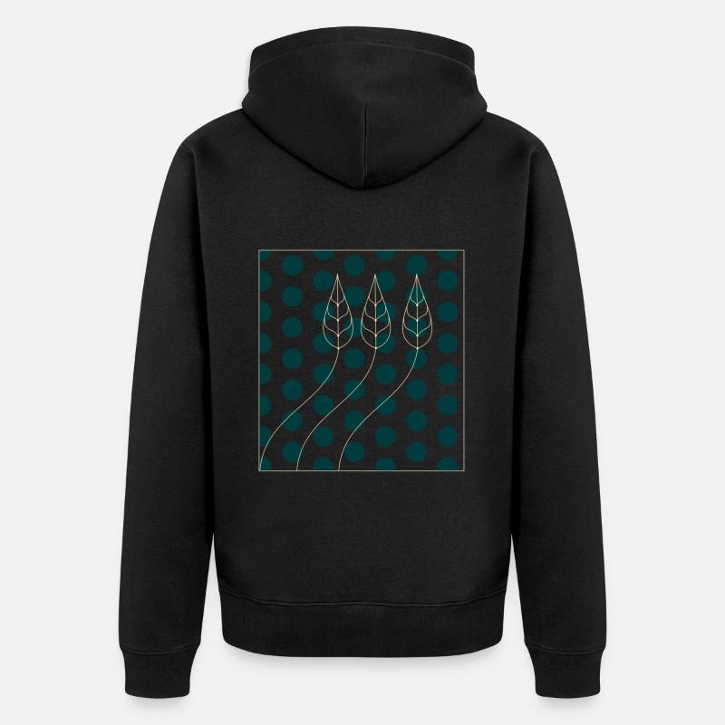 Plant Pattern Dots - Unisex Premium Organic Zip Hoodie - black