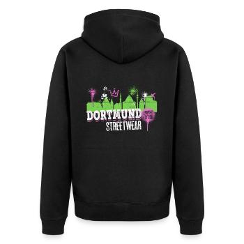 Dortmund Skyline City Germany Graffiti - Unisex Premium Organic Zip Hoodie - black - Back - Nico (187cm)