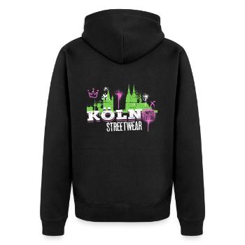 Cologne Skyline Ville Allemagne Cologne Graffiti - Veste à capuche bio Premium Unisexe - noir - Dos - Nico (187cm)