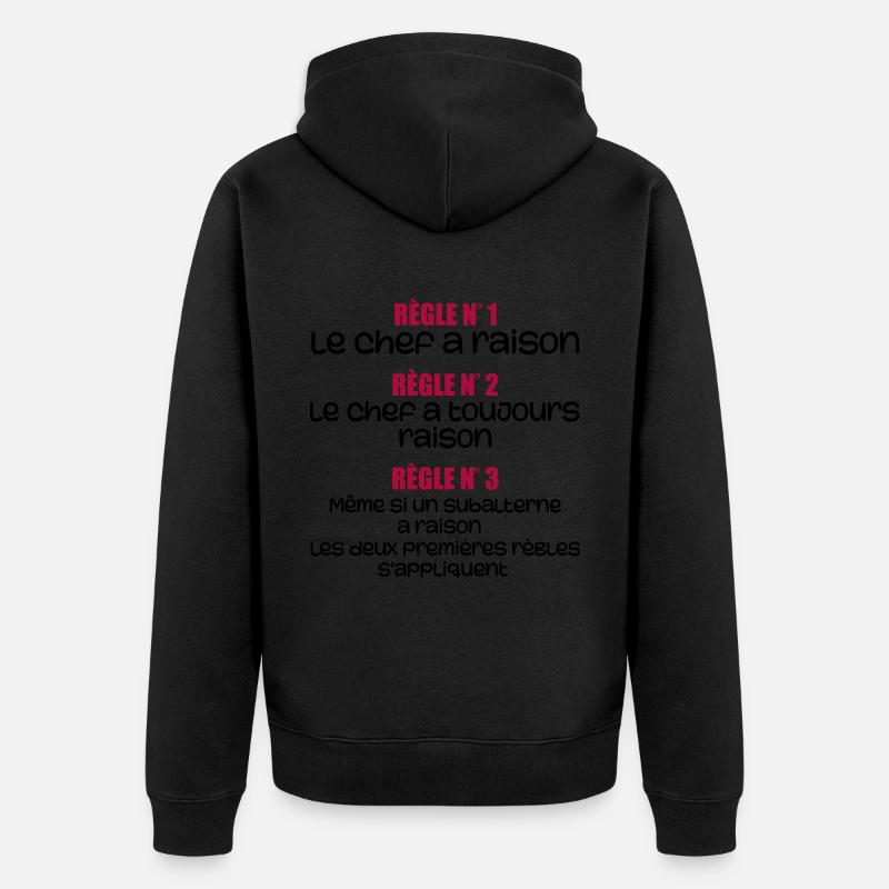 Les règles du chef - Veste à capuche bio Premium Unisexe - noir
