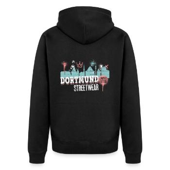Dortmund Skyline City Germany Graffiti - Unisex Premium Organic Zip Hoodie - black - Back - Nico (187cm)