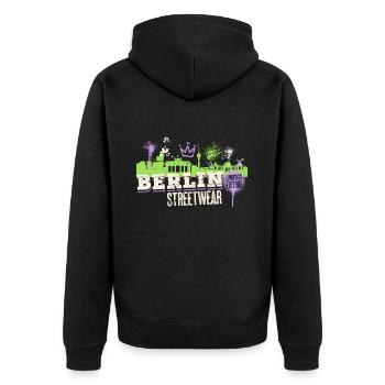 Berlin Skyline City Germany Graffiti Art - Unisex Premium Organic Zip Hoodie - black - Back - Nico (187cm)