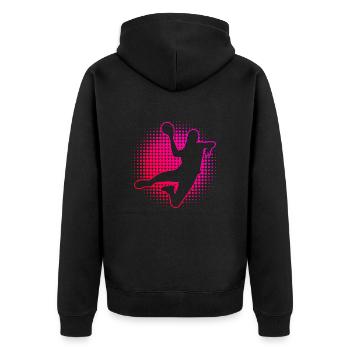 Handball Handballeurs Joueurs de handball Masculins - Veste à capuche bio Premium Unisexe - noir - Dos - Nico (187cm)