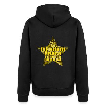 Ukraine Amour Paix Idée Cadeau Paix - Veste à capuche bio Premium Unisexe - noir - Dos - Nico (187cm)