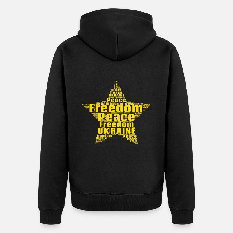 Ukraine Liebe Peace Geschenkidee Frieden - Unisex Premium Bio Zip Hoodie - Schwarz