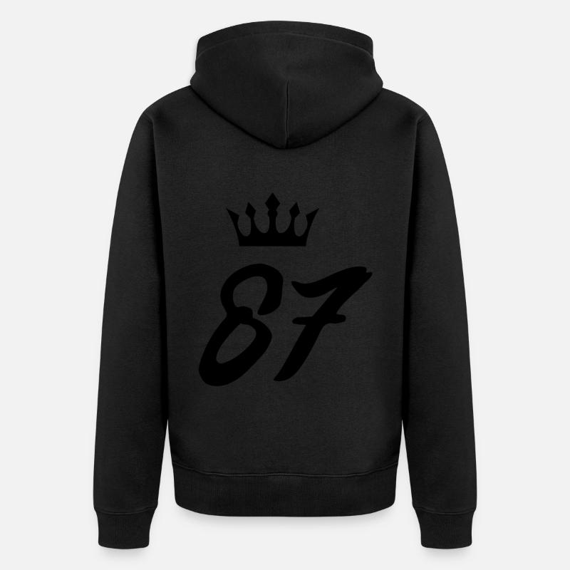 87 Couronne numérique - Veste à capuche bio Premium Unisexe - noir