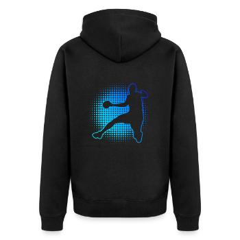 Handball Handball Hommes Handballeurs - Veste à capuche bio Premium Unisexe - noir - Dos - Nico (187cm)