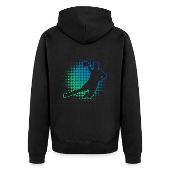 Joueurs de handball masculins Joueurs de handball - Veste à capuche bio Premium Unisexe - noir - Dos - Nico (187cm)