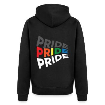 Gay Homosexuell Schwul Lespisch LGBT - Unisex Premium Bio Zip Hoodie - Schwarz - Hinten - Nico (187cm)