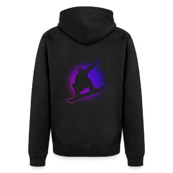 Snowboard hommes snowboard femmes snowboarders - Veste à capuche bio Premium Unisexe - noir - Dos - Nico (187cm)