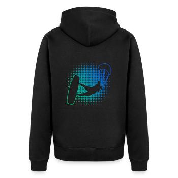 Kiting Men Kitesurfing Kite Kitesurfing - Unisex Premium Organic Zip Hoodie - black - Back - Nico (187cm)