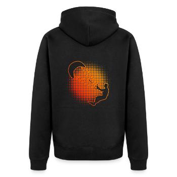 Kitesurfer Men Kitesurfing Kite Kitesurf - Unisex Premium Organic Zip Hoodie - black - Back - Nico (187cm)