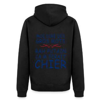 Gros Mots Humour drôle Homme - Veste à capuche bio Premium Unisexe - noir - Dos - Nico (187cm)