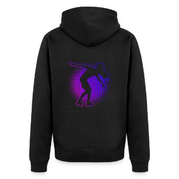 Men's Roller Skating Roller Skates Women - Unisex Premium Organic Zip Hoodie - black - Back - Nico (187cm)
