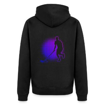 Jeux de floorball Salibandy Floorball Hockey - Veste à capuche bio Premium Unisexe - noir - Dos - Nico (187cm)