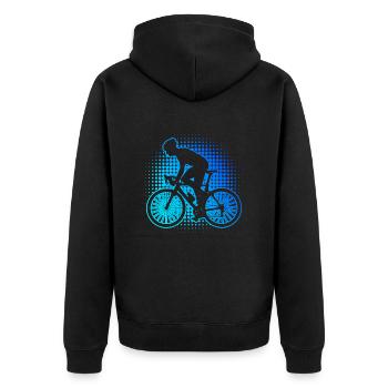 Cyclistes sur route Cyclisme sur route Hommes Vélo de route femmes - Veste à capuche bio Premium Unisexe - noir - Dos - Nico (187cm)