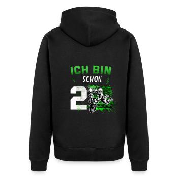 Motocross Enduro Offroad Dirt Bike Superbike Motor - Unisex Premium Bio Zip Hoodie - Schwarz - Hinten - Nico (187cm)
